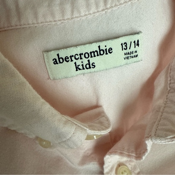 Abercrombie Kids Light Pink Button Up Long Sleeve Shirt Size 13/14 - Picture 7 of 9